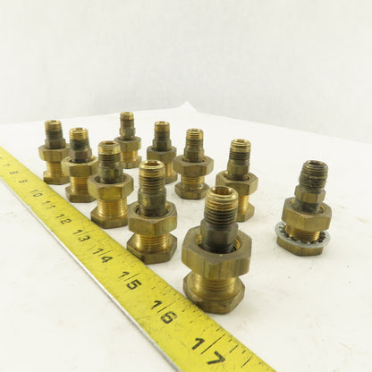 1/4" Brass Female Bulkhead Anchor Coupling Fitting Lot Of 10