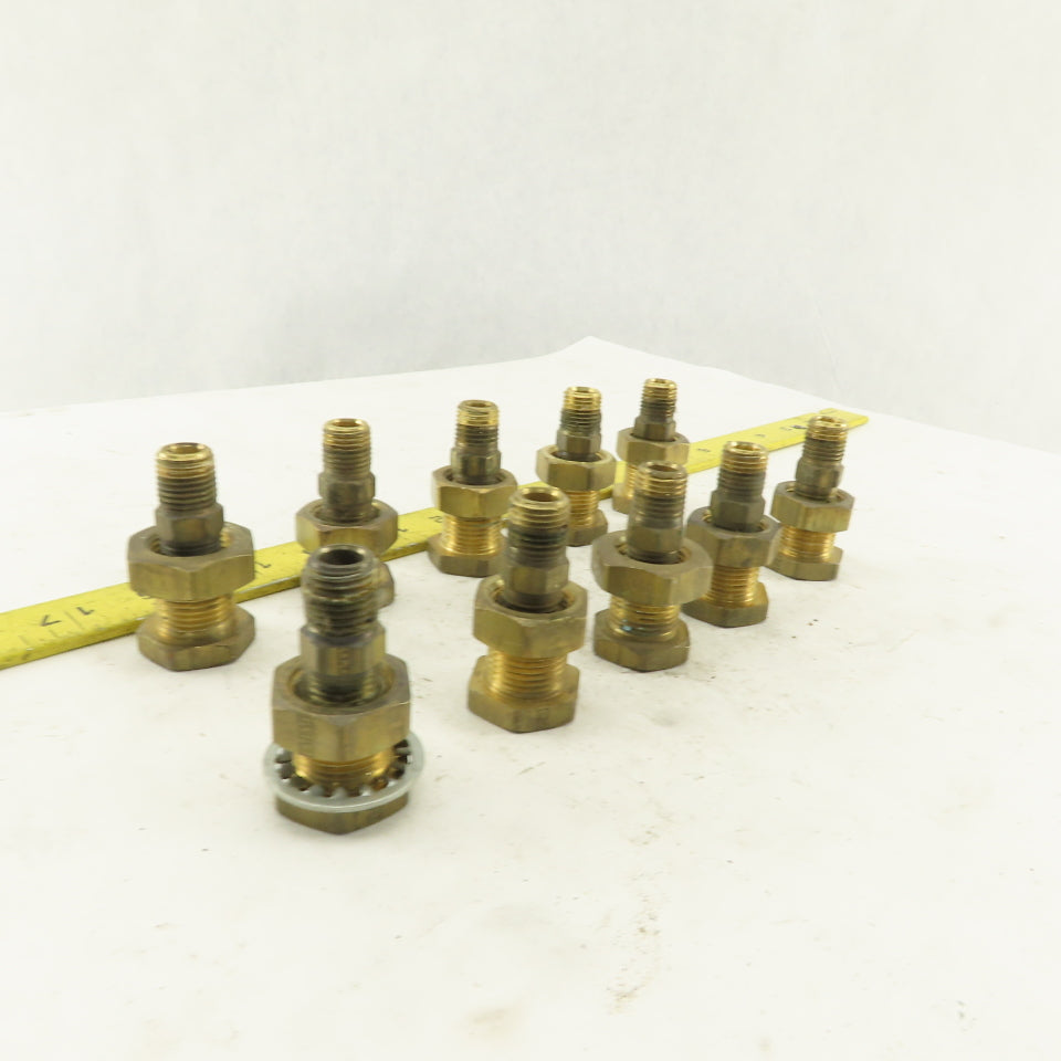 1/4" Brass Female Bulkhead Anchor Coupling Fitting Lot Of 10