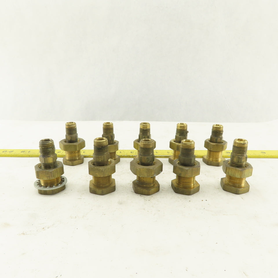 1/4" Brass Female Bulkhead Anchor Coupling Fitting Lot Of 10