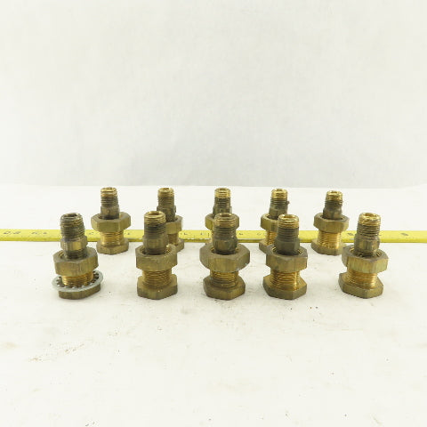 1/4" Brass Female Bulkhead Anchor Coupling Fitting Lot Of 10