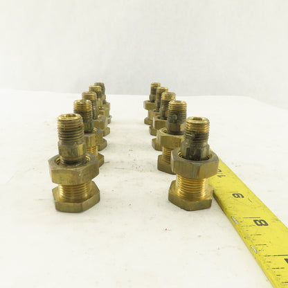 1/4" Brass Female Bulkhead Anchor Coupling Fitting Lot Of 10