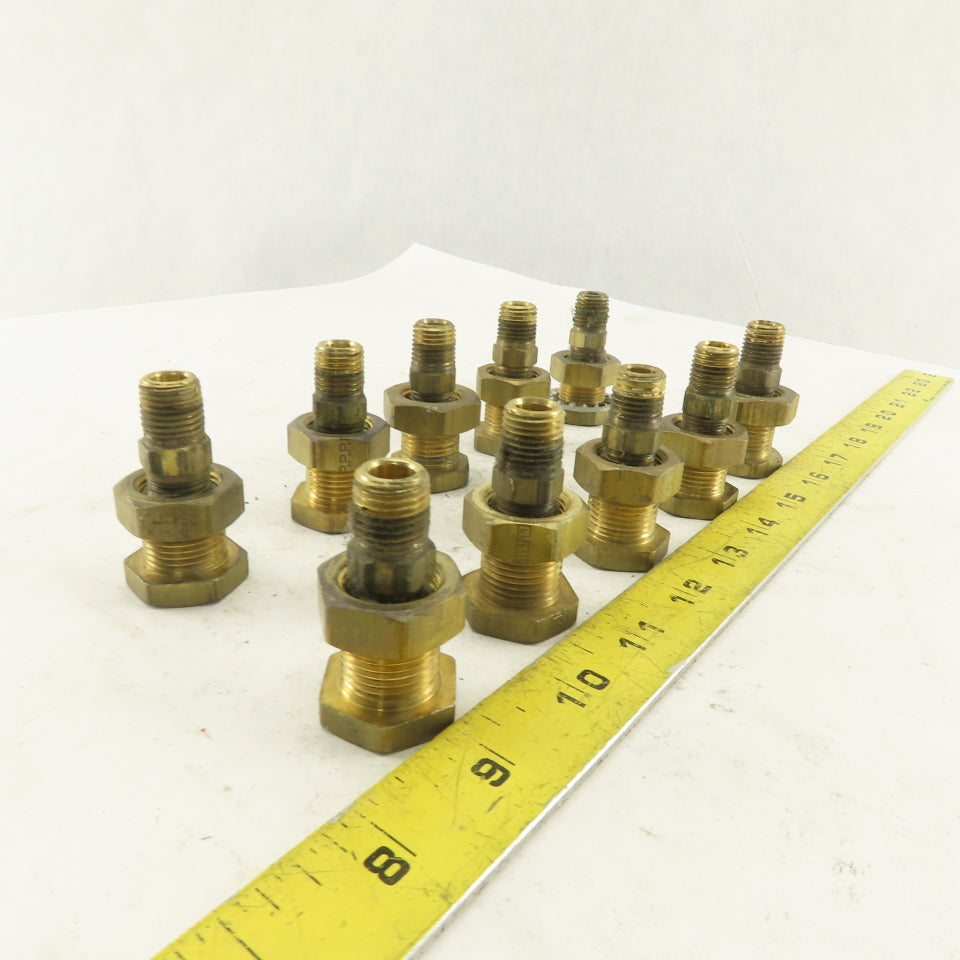 1/4" Brass Female Bulkhead Anchor Coupling Fitting Lot Of 10