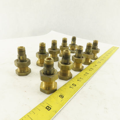 1/4" Brass Female Bulkhead Anchor Coupling Fitting Lot Of 10
