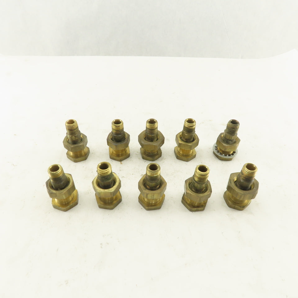1/4" Brass Female Bulkhead Anchor Coupling Fitting Lot Of 10