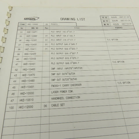 Hankwang FC3015 Siemens 840D HKE-12000-5 Electrical Circuit Manual CNC Laser