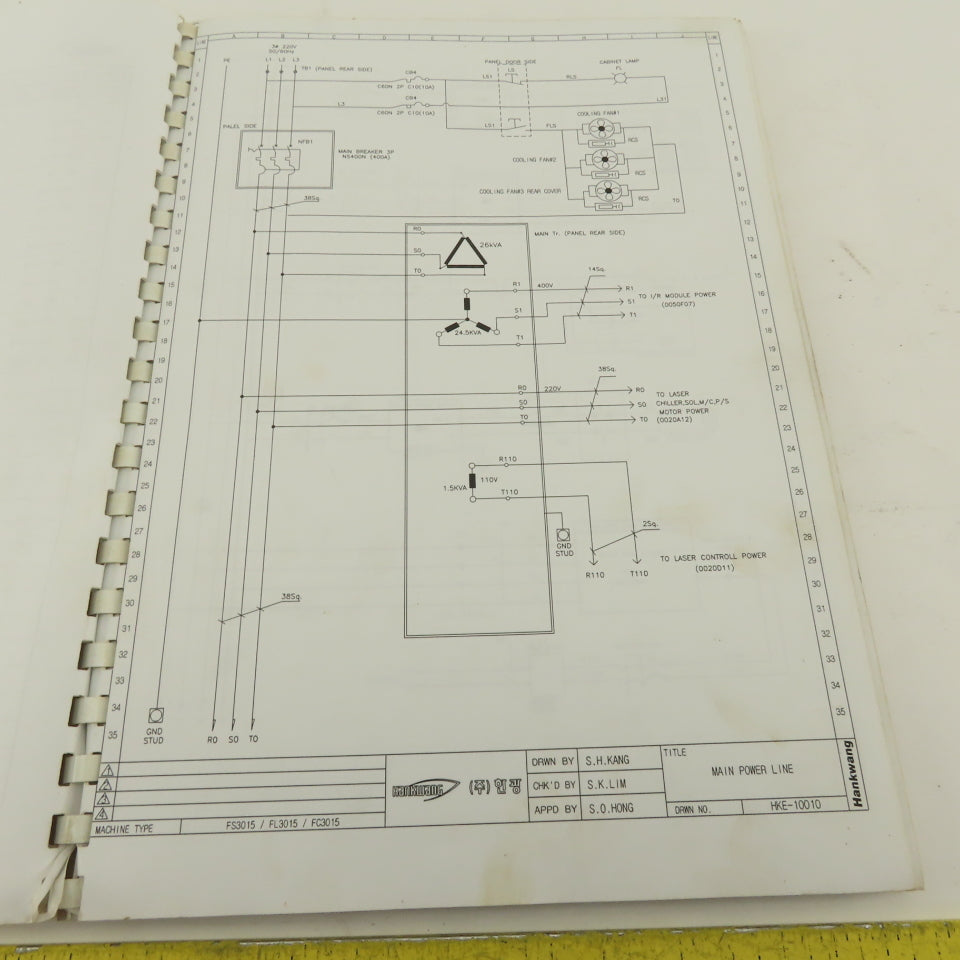 Hankwang FC3015 Siemens 840D HKE-12000-5 Electrical Circuit Manual CNC Laser