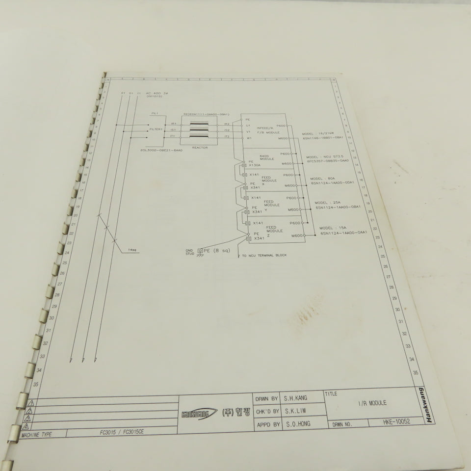 Hankwang FC3015 Siemens 840D HKE-12000-5 Electrical Circuit Manual CNC Laser