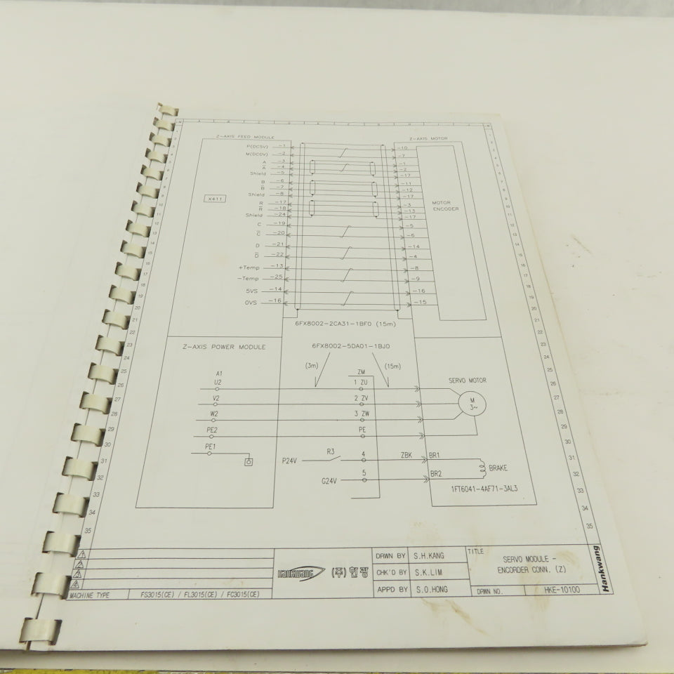 Hankwang FC3015 Siemens 840D HKE-12000-5 Electrical Circuit Manual CNC Laser