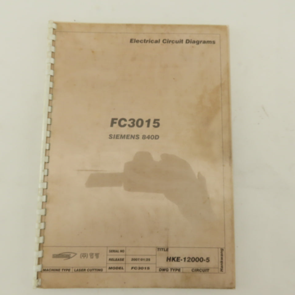 Hankwang FC3015 Siemens 840D HKE-12000-5 Electrical Circuit Manual CNC Laser