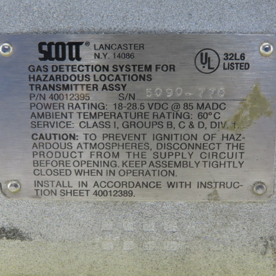 Scott 40012400 18-28.5VDC Gas Detection System Transmitter In HAZLOC Enclosure