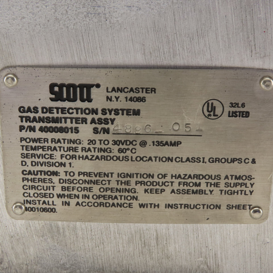 Scott 40012400 20-30VDC Gas Detection System Transmitter In HAZLOC Enclosure