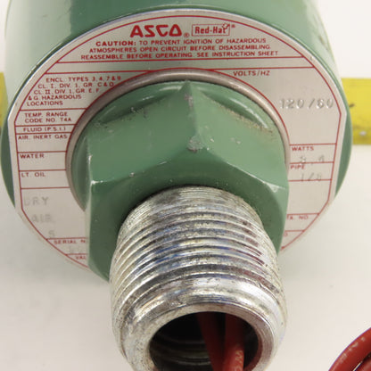 Asco FTX8320B4PV10610 Red Hat 120V Solenoid Valve 1/8" NPT