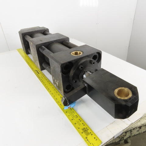 12" Stroke 6" Bore Tandem Hydraulic Cylinder Center Port Brass Pocket Set Of 2