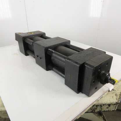 12" Stroke 6" Bore Tandem Hydraulic Cylinder Center Port Brass Pocket Set Of 2