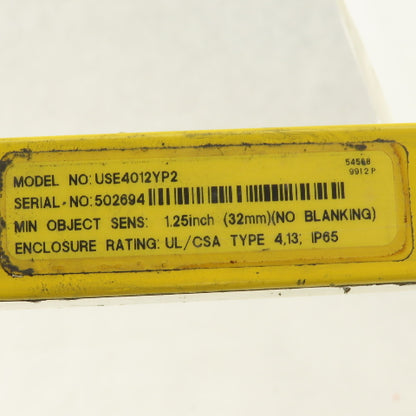 Banner USE4012YP2 Micro-Screen V Series Safety Light Curtain Emitter Sensor