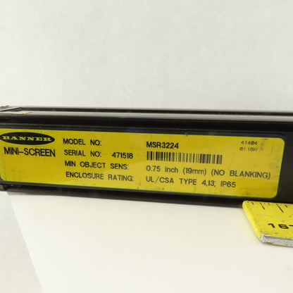 Banner MSR3224 Mini-Screen Safety Light Curtain Receiver Sensor