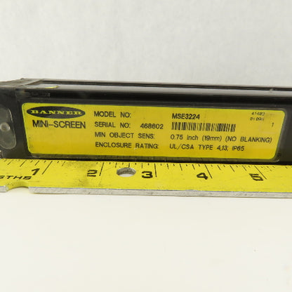Banner MSE3224 Mini-Screen Safety Light Curtain Emitter Sensor