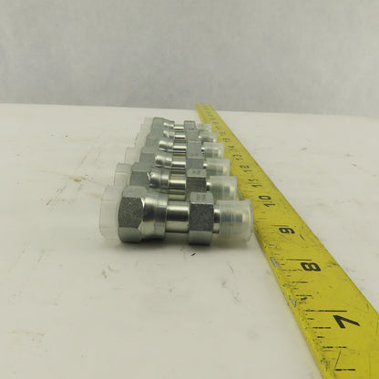 1/4 NPT Female Swivel 9/16-18 (-6)JIC Flared Hydraulic Straight Fitting Lot Of 6
