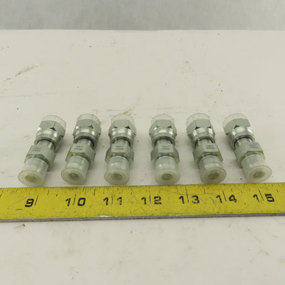 1/4 NPT Female Swivel 9/16-18 (-6)JIC Flared Hydraulic Straight Fitting Lot Of 6
