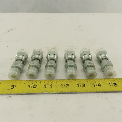 1/4 NPT Female Swivel 9/16-18 (-6)JIC Flared Hydraulic Straight Fitting Lot Of 6