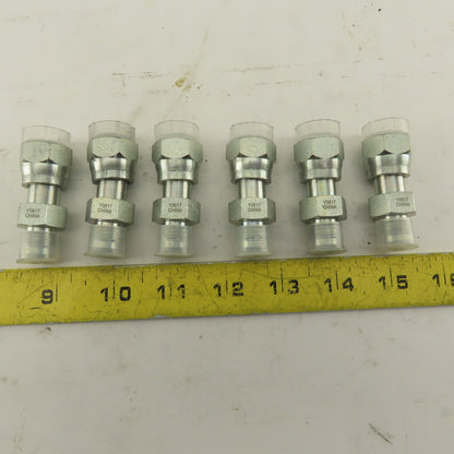 1/4 NPT Female Swivel 9/16-18 (-6)JIC Flared Hydraulic Straight Fitting Lot Of 6