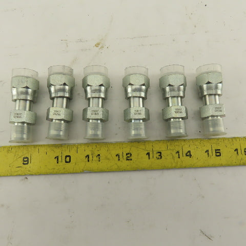 1/4 NPT Female Swivel 9/16-18 (-6)JIC Flared Hydraulic Straight Fitting Lot Of 6