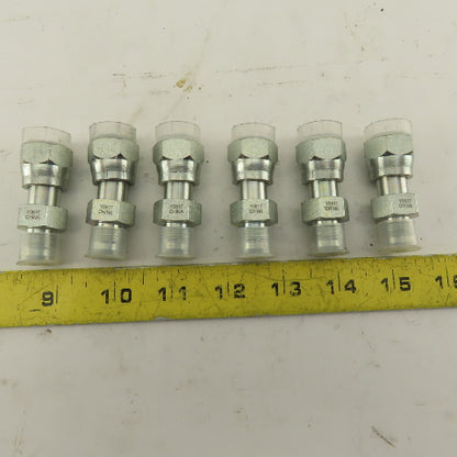 1/4 NPT Female Swivel 9/16-18 (-6)JIC Flared Hydraulic Straight Fitting Lot Of 6