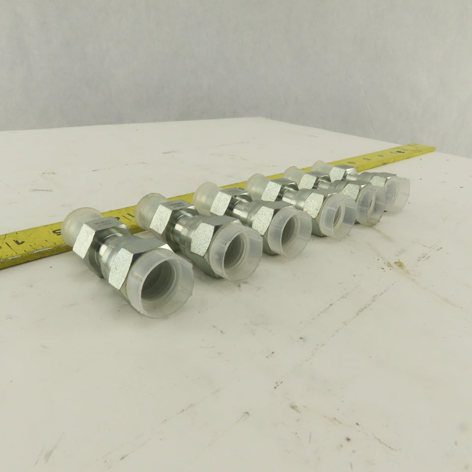 1/4 NPT Female Swivel 9/16-18 (-6)JIC Flared Hydraulic Straight Fitting Lot Of 6