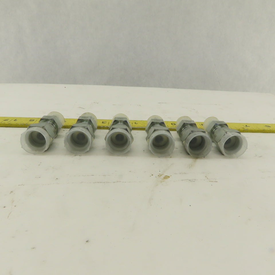 1/4 NPT Female Swivel 9/16-18 (-6)JIC Flared Hydraulic Straight Fitting Lot Of 6