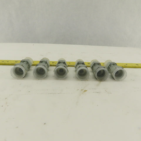 1/4 NPT Female Swivel 9/16-18 (-6)JIC Flared Hydraulic Straight Fitting Lot Of 6