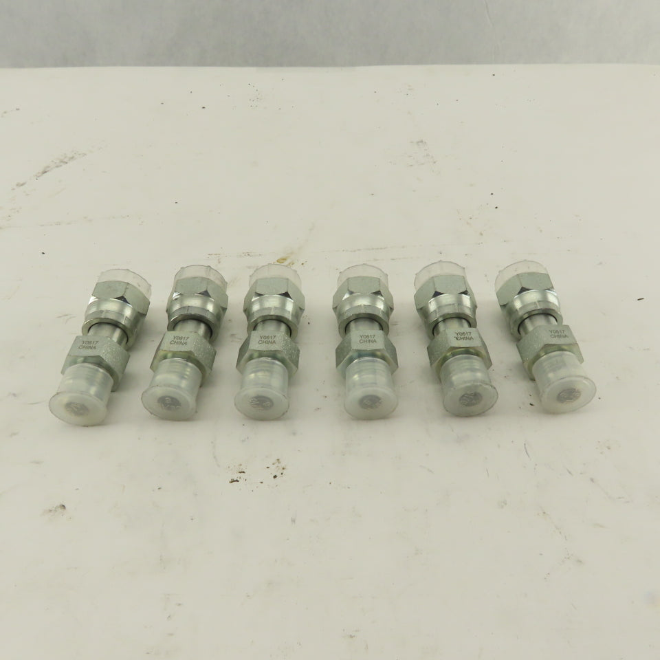 1/4 NPT Female Swivel 9/16-18 (-6)JIC Flared Hydraulic Straight Fitting Lot Of 6