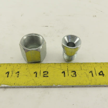 3/4-16 (-8) Female Swivel Flare x 9/16-18 (-6) Male Straight Adapter Lot Of 5