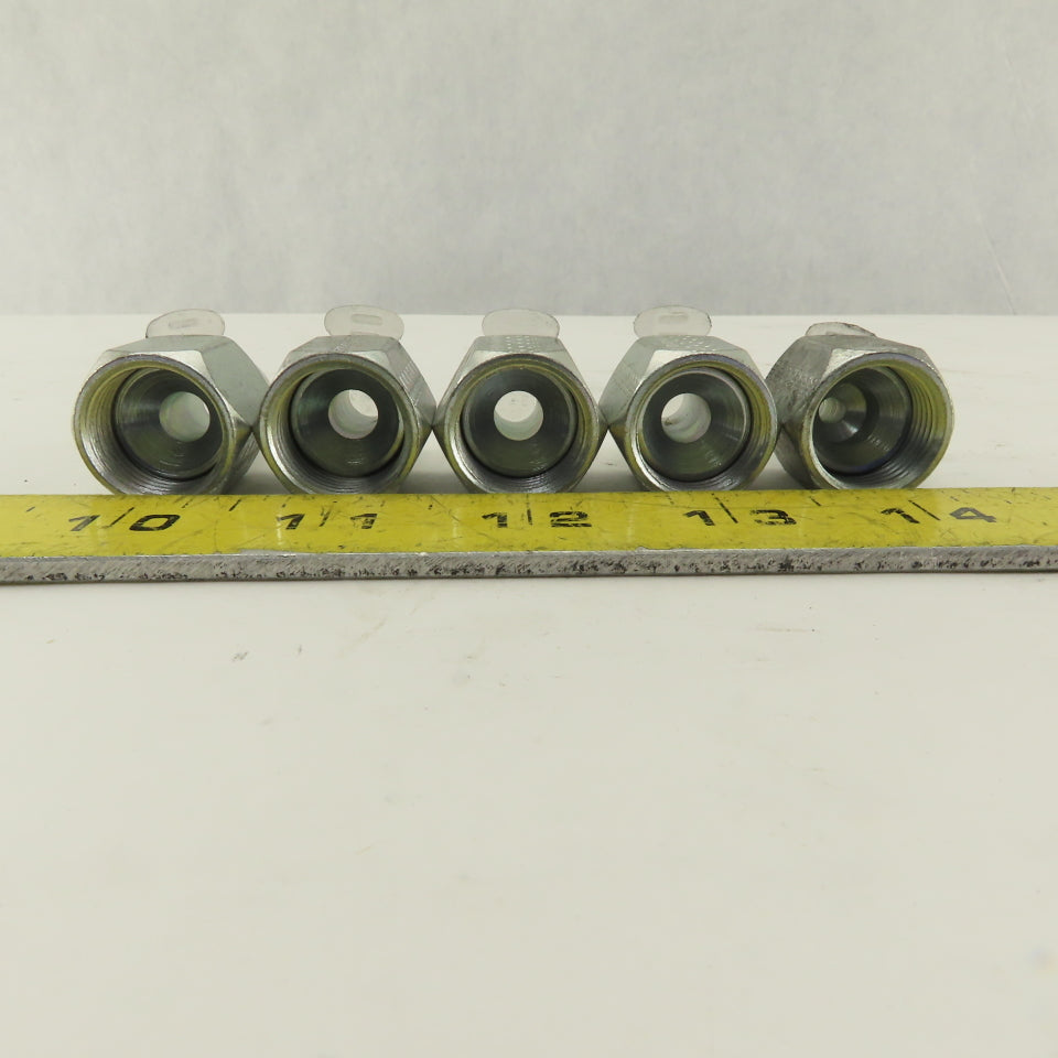 3/4-16 (-8) Female Swivel Flare x 9/16-18 (-6) Male Straight Adapter Lot Of 5