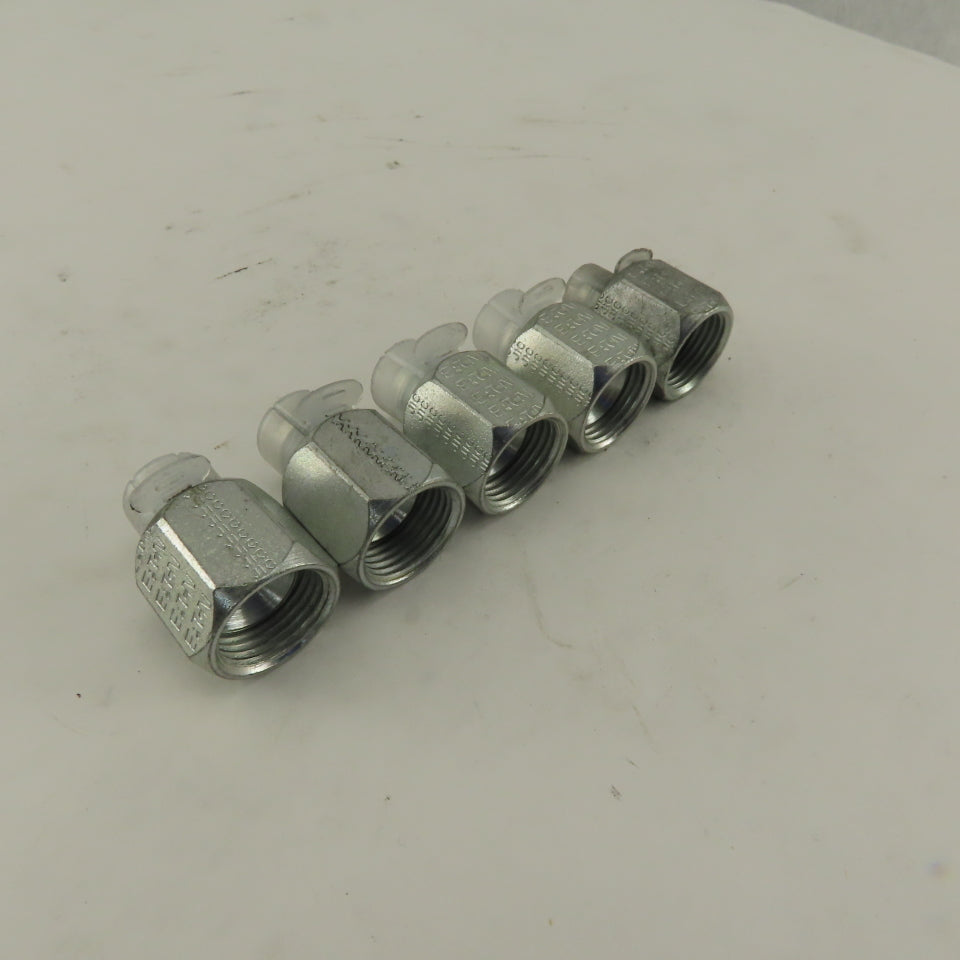 3/4-16 (-8) Female Swivel Flare x 9/16-18 (-6) Male Straight Adapter Lot Of 5