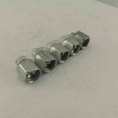3/4-16 (-8) Female Swivel Flare x 9/16-18 (-6) Male Straight Adapter Lot Of 5