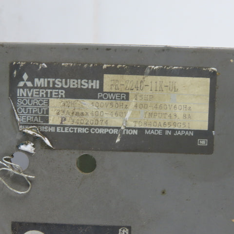 Mitsubishi FR-Z240-11K-UL Freqrol Z200 15Hp 3Ph 400-460V Power Inverter AC Drive