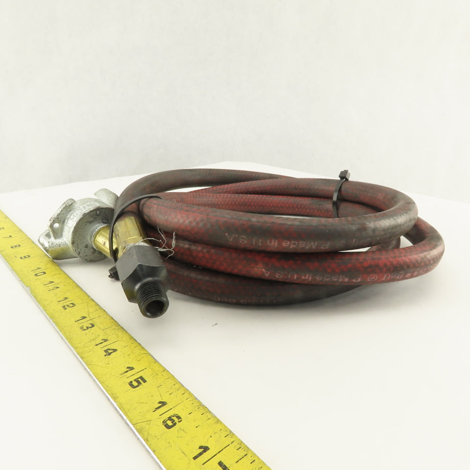 H-3/8 Pneumatic Hose Air King Coupling 3/8" With Male 3/8" NPT End 6'