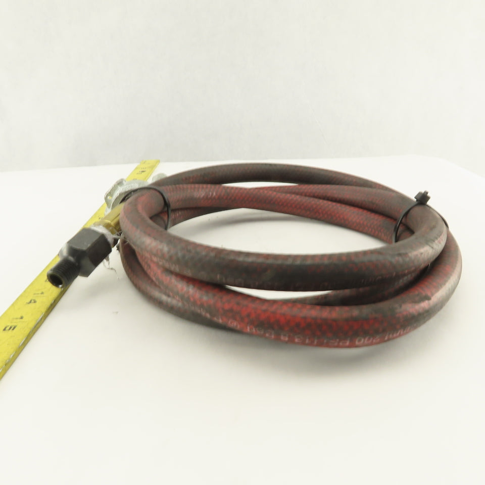 H-3/8 Pneumatic Hose Air King Coupling 3/8" With Male 3/8" NPT End 6'