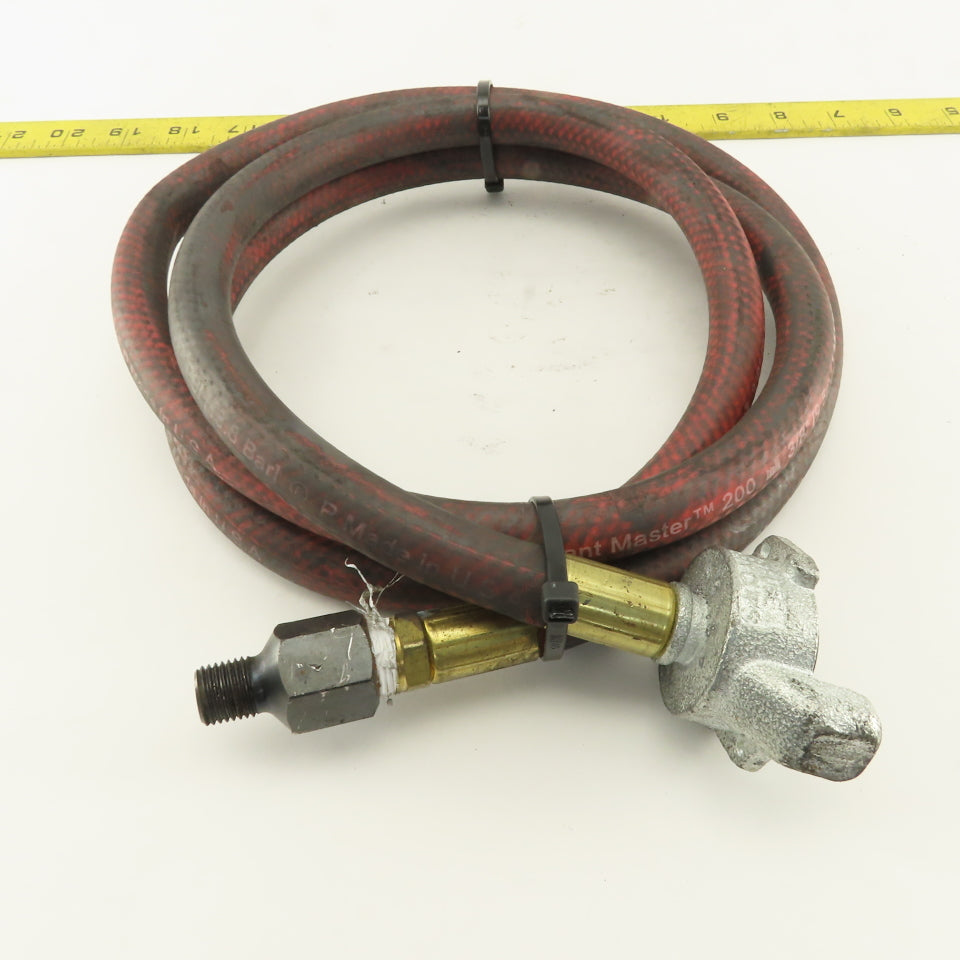 H-3/8 Pneumatic Hose Air King Coupling 3/8" With Male 3/8" NPT End 6'