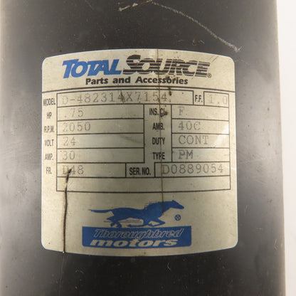 Thoroughbred D-482314X7154 24VDC .75Hp Barnes 500-427/100 Steering Pump Motor