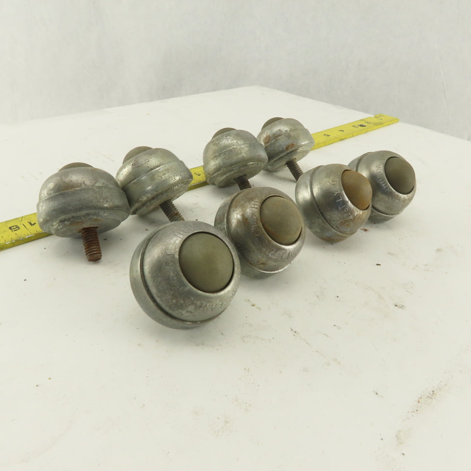 Hudson Bearing 1" Nylon Stud Mount Ball Transfer 1/4-20 Lot Of 8