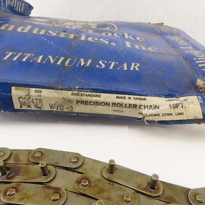 Allied Locke C2042R 1" Double Pitch Single Strand Roller Chain With D-3  10'