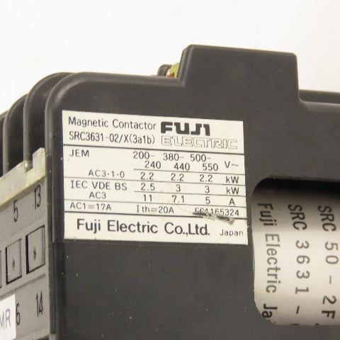 Fuji Electric SRC3631-02 600V 6kW Magnetic Contactor 110V Coil Lot Of 2