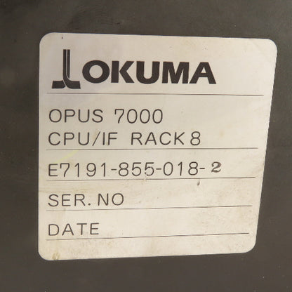 Okuma E7191-855-018-2 Opus 7000 CPU IF 8 Slot PLC Card Chassis