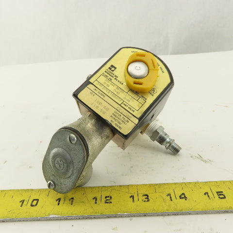 Parker 04F30C2108ACF WOG 0-85PSI Normally Closed Solenoid Valve 120V Coil 1/4NPT