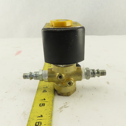 Parker 04F30C2108ACF WOG 0-85PSI Normally Closed Solenoid Valve 120V Coil 1/4NPT