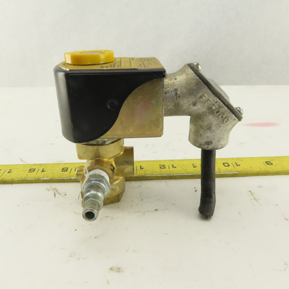 Parker 04F30C2108ACF WOG 0-85PSI Normally Closed Solenoid Valve 120V Coil 1/4NPT
