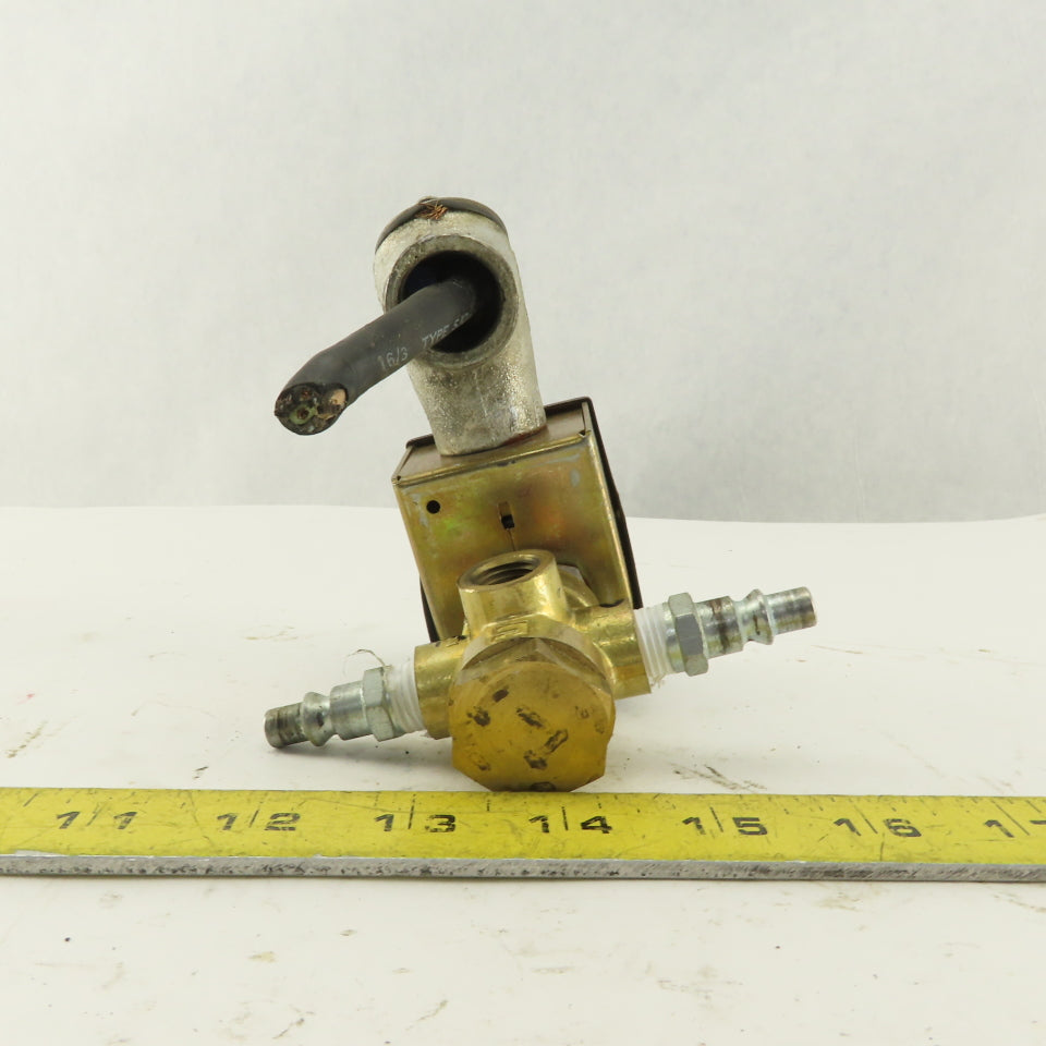 Parker 04F30C2108ACF WOG 0-85PSI Normally Closed Solenoid Valve 120V Coil 1/4NPT