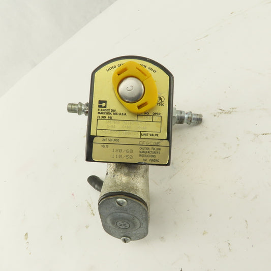 Parker 04F30C2108ACF WOG 0-85PSI Normally Closed Solenoid Valve 120V Coil 1/4NPT