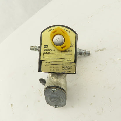 Parker 04F30C2108ACF WOG 0-85PSI Normally Closed Solenoid Valve 120V Coil 1/4NPT